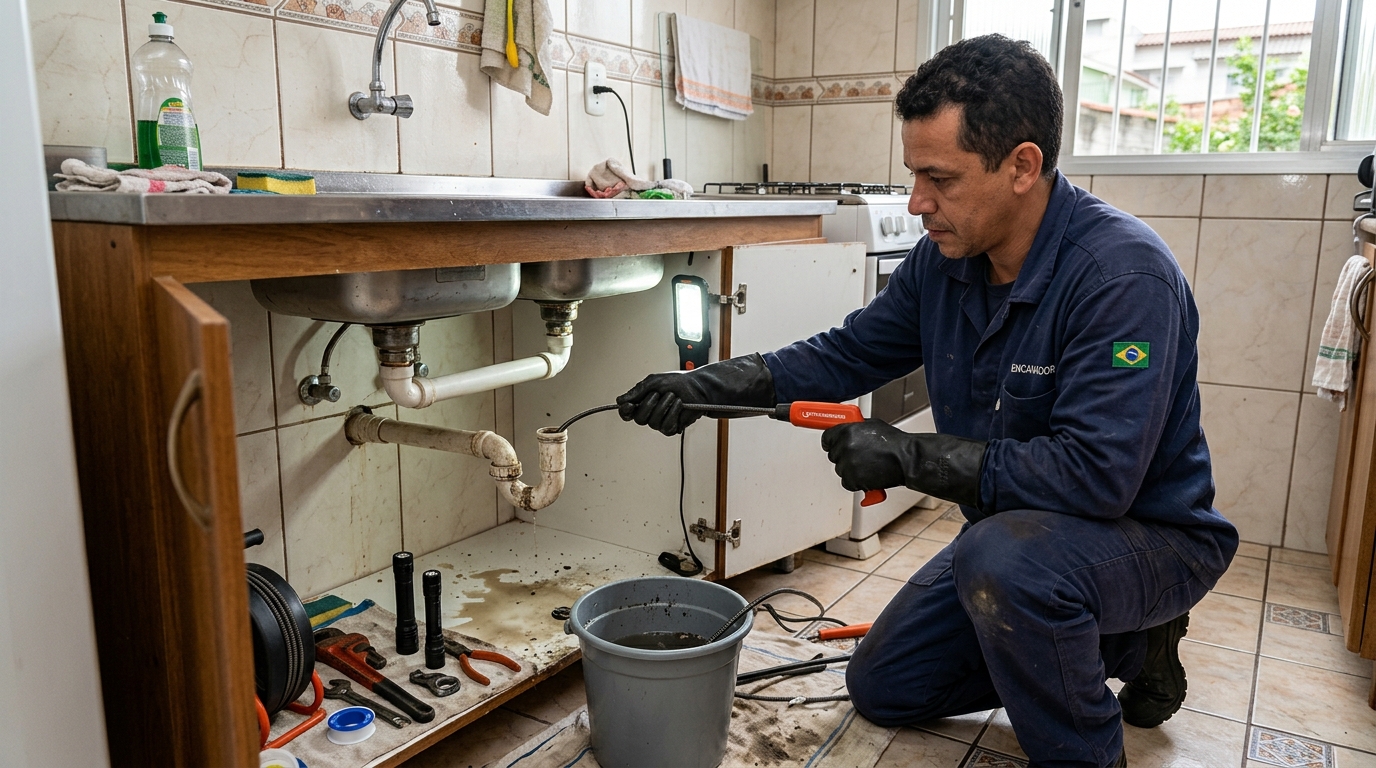 Equipe de desentupimento de canos em Cuiabá-MT