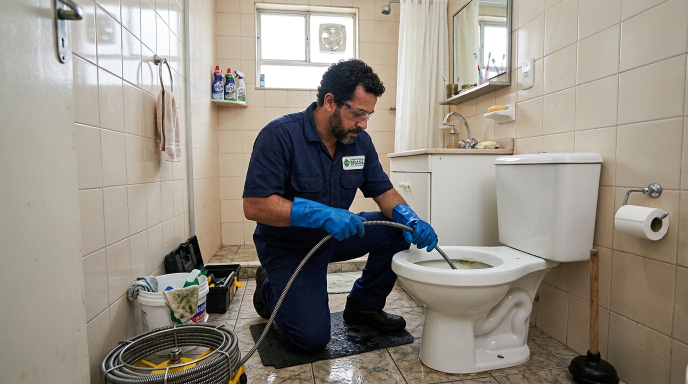 Desentupimento de vaso com equipamento em Cuiabá-MT