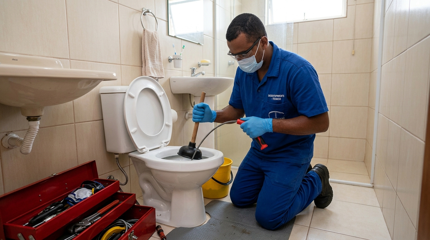 Desentupimento de vaso profissional em Cuiabá-MT